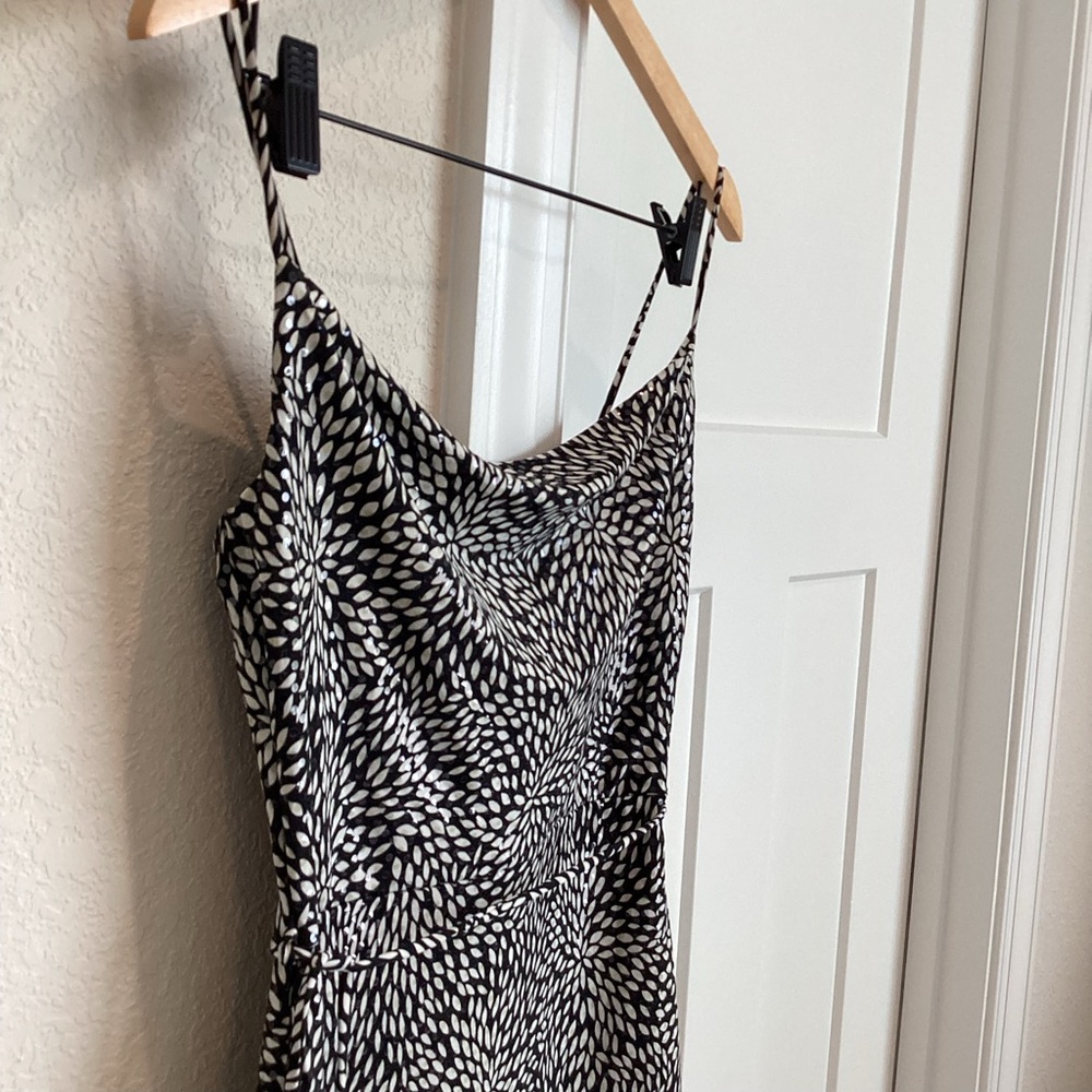 White House Black Market Strappy Sleeveless Cocktail Mini Dress XS Black White - Picture 3 of 9